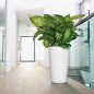 Pot de fleur Rondo Premium 40 - LEC - kit complet - taupe brillant - résistant aux intempéries