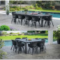 Table de jardin - rectangulaire - gris graphite - en résine finition bois - 8 a 10 personnes - Julie - Allibert by KETER