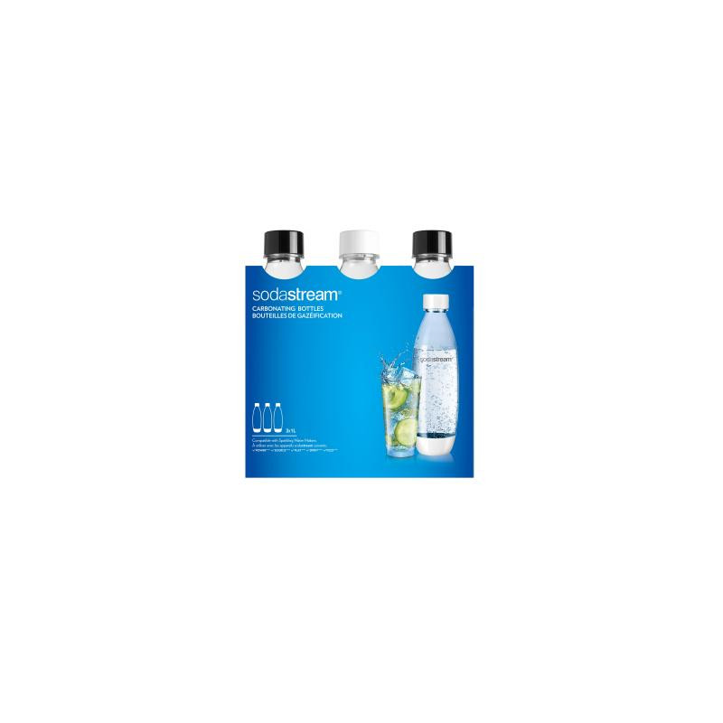 Sodastream PET Bottle Fuse (3 Bottles, 1L, black white) (2260748)