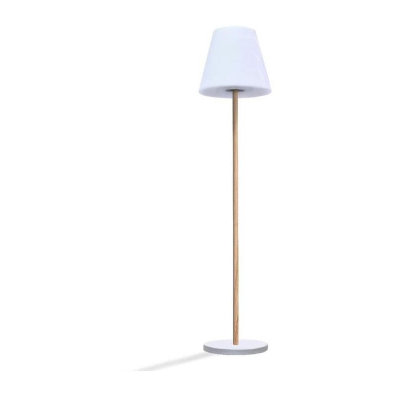 Lampadaire solaire et rechargeable - LUMISKY - STANDY WOOD SOLAR - H150 cm - LED blanc chaud dimmable