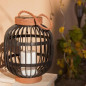 Lanterne solaire décorative - LUMISKY - FIDJY - H30 cm - Poignée en corde effet bougie - LED blanc chaud