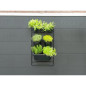 Jardiniere murale - Kit support mural + 3 pots (0,9L) + 2 pots (2,5L) + 1 jardiniere (5,4L) - Noir - H84 x L48cm - NATURE
