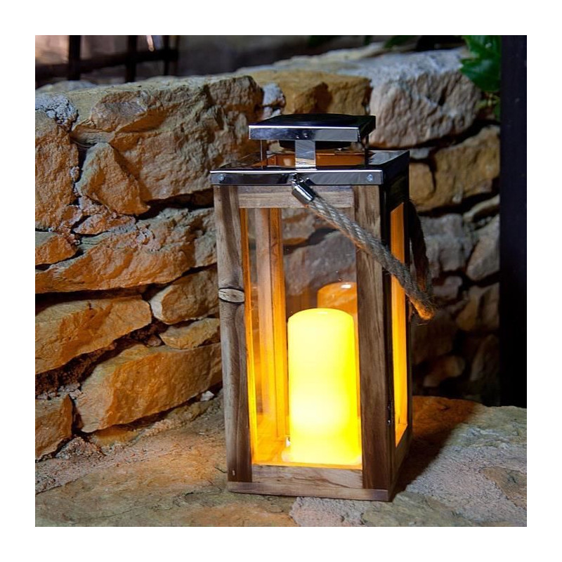 Lanterne solaire - LUMISKY - OAKY - Effet bougie - LED blanc chaud